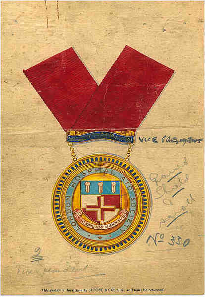 London Hospital Aid Society badge sketch