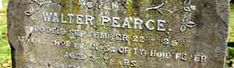 Gravestone Maidstone Typoid victim Walter Pearce