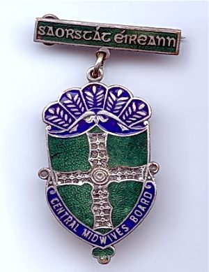 Central Midwives Board badge, Ireland.